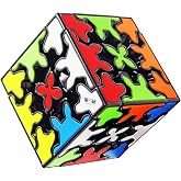 Cuberspeed 3x3 Gear Cube Speed Cube Black with Tiles Stickerless Gear 3x3 Magic Cube 3D Puzzle Twisty 3D Puzzle Brain Teasers Puzzles Toys