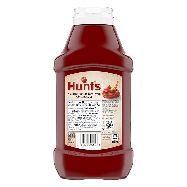 HUNT’S ALL NATURAL TOMATO KETCHUP, 38 OZ