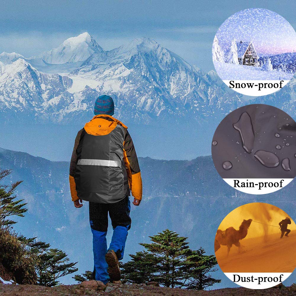 Y&R Direct Backpack Rain Cover for 15-90L,100% Waterproof Backpack Cover, Upgraded Anti-Slip Cross Buckle Strap,Rainproof Storage Pouch,Strengthened Layer for Hiking Camping Traveling Cycling