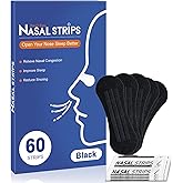 Nasal Strips for Snoring - Extra Strength Nose Strips for Breathing, Black Nose Tape for Sleeping and Sports (60 Ct), Nasal Congestion Relief, Oil & Sweat Proof