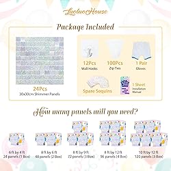 LuoluoHouse Shimmer Wall Backdrop Sequin Panels 24