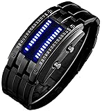 Gosasa Mens Binary Matrix Digital Watch Blue LED