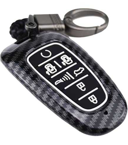 thumbnail image 2 of Hyundai Key Fob Cover REPROTECTING Silicone Rubber Key Fob Cover Compatible With 7 Buttons 2019-2023 Hyundai Sonata Nexo 2022 Hyundai Tucson 2023 Palisade Santa Fe (Pink/Pink) (7 Buttons Key Fob Protector 2 of 14