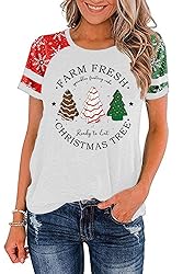 Ovazly Christmas Shirt for Women Raglan Sleeve