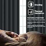H.Versailtex Blackout Curtains 46x72 Pencil Pleat 2 Panels Tiebacks Dark Grey view 3