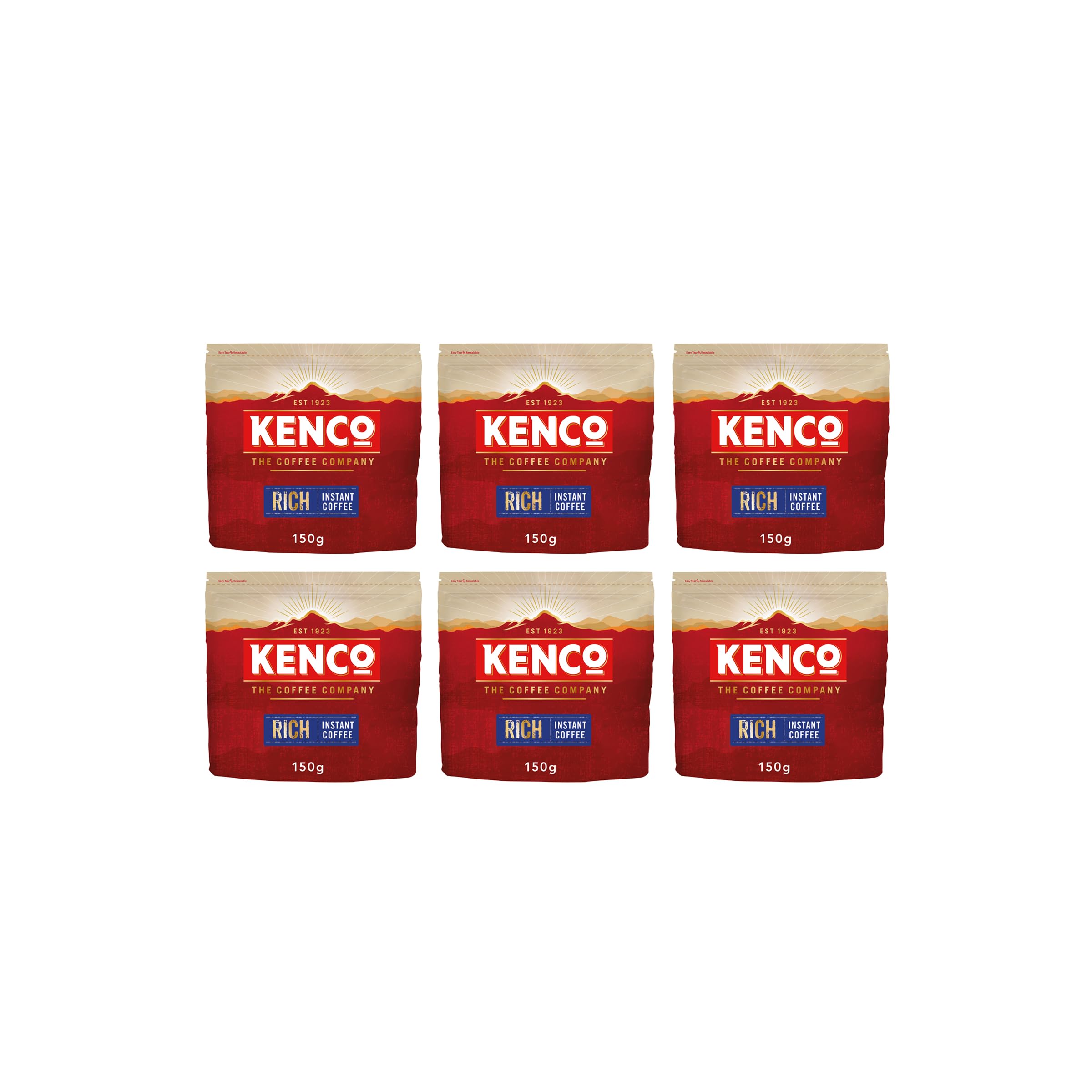 Kenco Rich Instant Coffee Refill 150g (Pack of 6, Total of 900g)