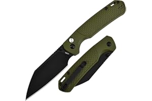 CJRB CUTLERY CJRB Pyrite-Light Pocket Knife, Folding Knife with 3.34'' AR-RPM9 Steel Blade EDC Knife Small Pocket Knife with Pocket Clip for Men Women, Suitable for Camping Survival Hiking Knives, J1945 Green