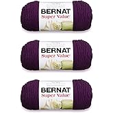 Bernat Super Value Mulberry Yarn - 3 Pack of 198g/7oz - Acrylic - 4 Medium (Worsted) - 426 Yards - Knitting/Crochet