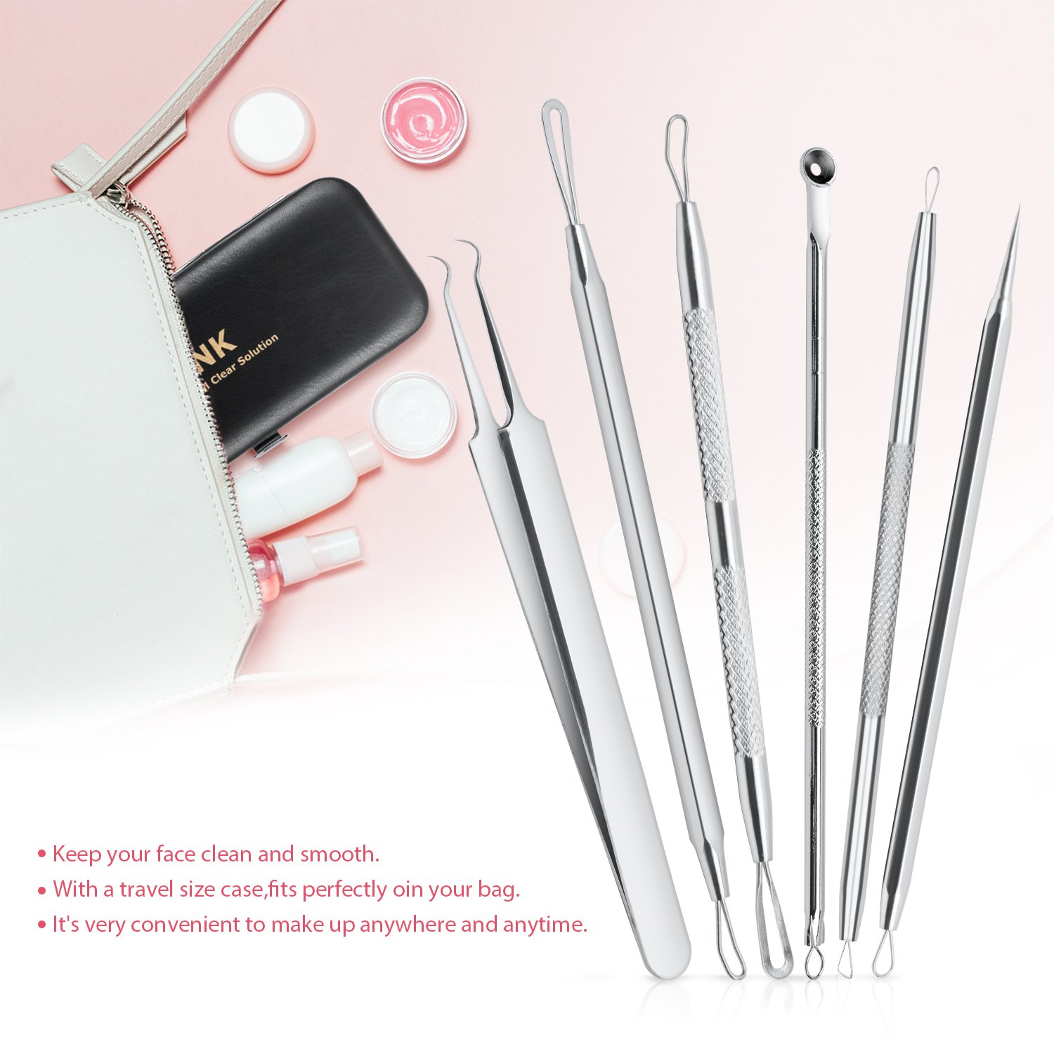 JPNK Blackhead Remover Comedone Extractor Acne Removal Kit: Beauty