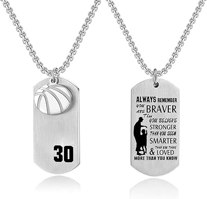 basketball dog tag necklace