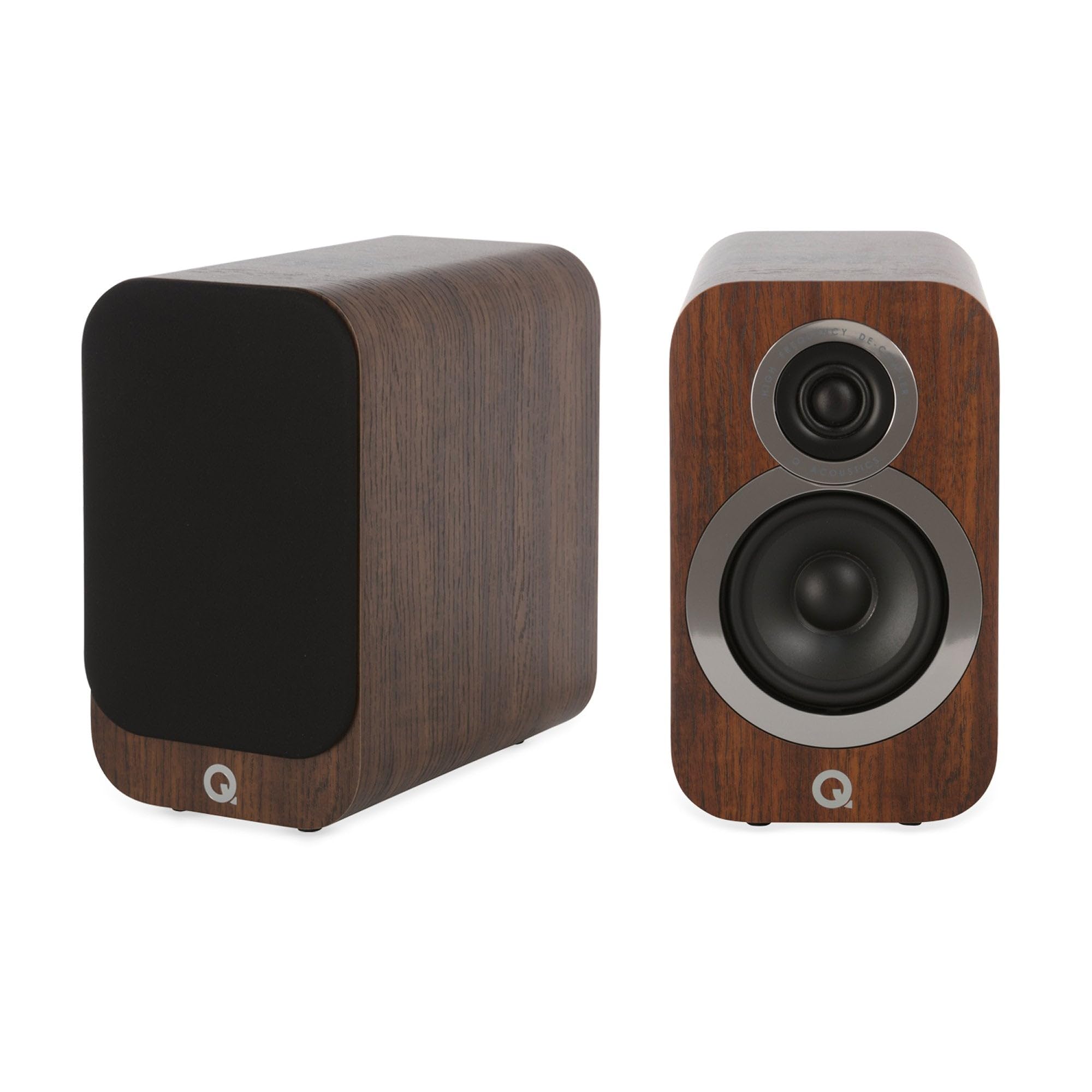 Q ACOUSTICS 3010i Compact Bookshelf Speakers Pair English Walnut - Featuring 2-way Reflex Enclosure Type, 100mm (4") Bass Driver, and 22mm (0.9") Tweeter - Stereo Hifi/Passive Speakers