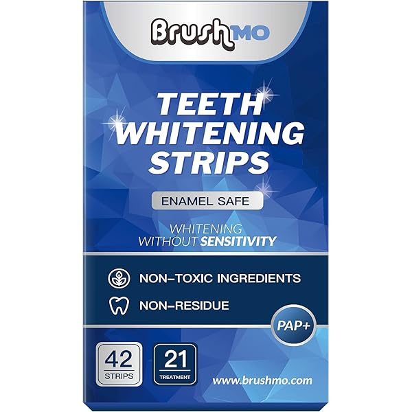BRUSHMO TEETH WHITENING STRIPS – 21 TREATMENTS –...