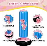 QPAU Inflatable Punching Bag 48 Inch Kids Boxing Set with Gloves Dinosaur view 6