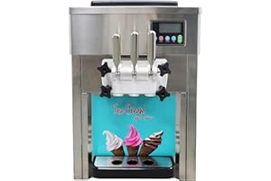 INTBUYING Ice Cream Maker Machine Automatic Soft Serve Ice Cream Machine Commercial Frozen Sorbet Maker with LED Display and 