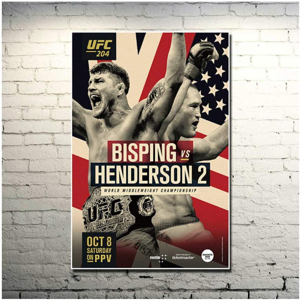 UFC Bisping Vs Henderson MMA Amazing Or Canvas Poster Picture for Living Room Decor Gift Artwork Print On Canvas -50X70Cm No Frame