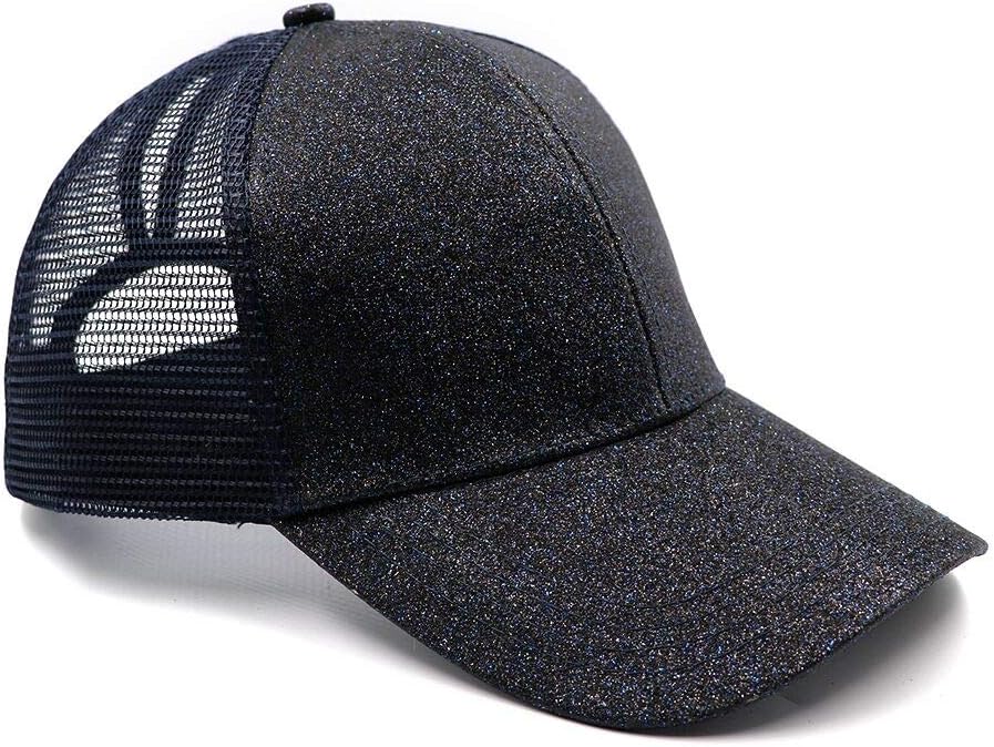 Womens Ponytail Messy High Buns Mesh Trucker Ponycaps Plain Baseball Cap Dad Hat Adjustable Size,Variy Styles and Colors