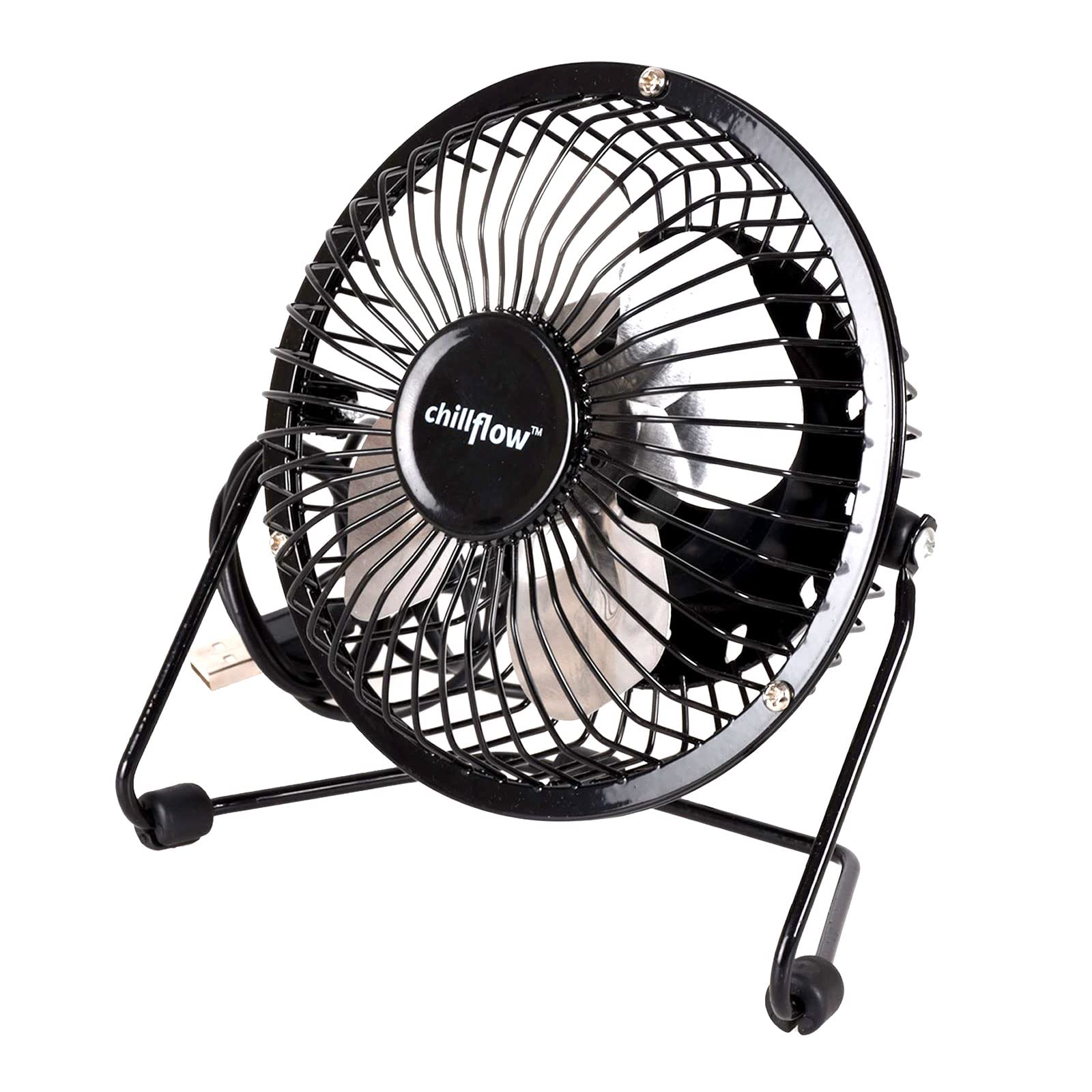 AMOS 4 Inch USB Desk Table Shelf Fan Portable Personal Adjustable 360° Tilting Tilt Electric Air Cooling Home Office Fan