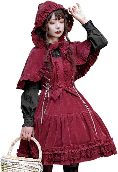 Amazon Co Jp Milky Time 赤ずきん ハロウィン ワンピース ブラウス セット クリスマス ゴスロリ ロリータ 長袖 ホビー