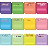 Motipuns 24 Pcs Teacher Appreciation Gifts Bulk Inspirational Teachers Sticky Notes Cute Mini Pocket Motivational Teacher Notepads Thank You Gift for School Office Supplies 3 x 3''(Bright,Lined)