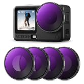 K&amp;F CONCEPT ND Light Reduction Filter Kit Compatible with DJI Osmo Action 6 | ND8 ND16 ND32 ND64 4 Pack, Exposure Control, Aluminum Alloy Frame Optical Glass Filters with Multi-Layer Coating, FD141