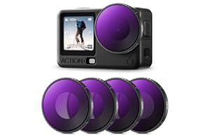 K&F CONCEPT ND Filter Kit Compatible with DJI Osmo Action 6, ND8 ND16 ND32 ND64 4 Pack Light Reduction Exposure Control Optic