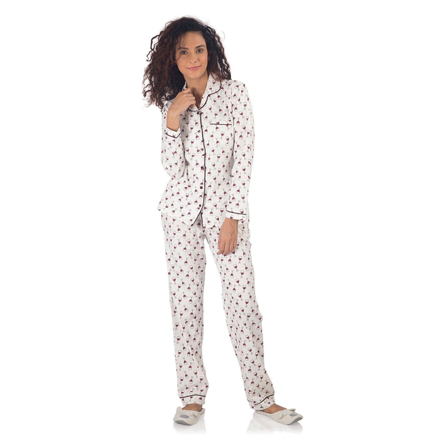 nite flite women's wine pyjama set