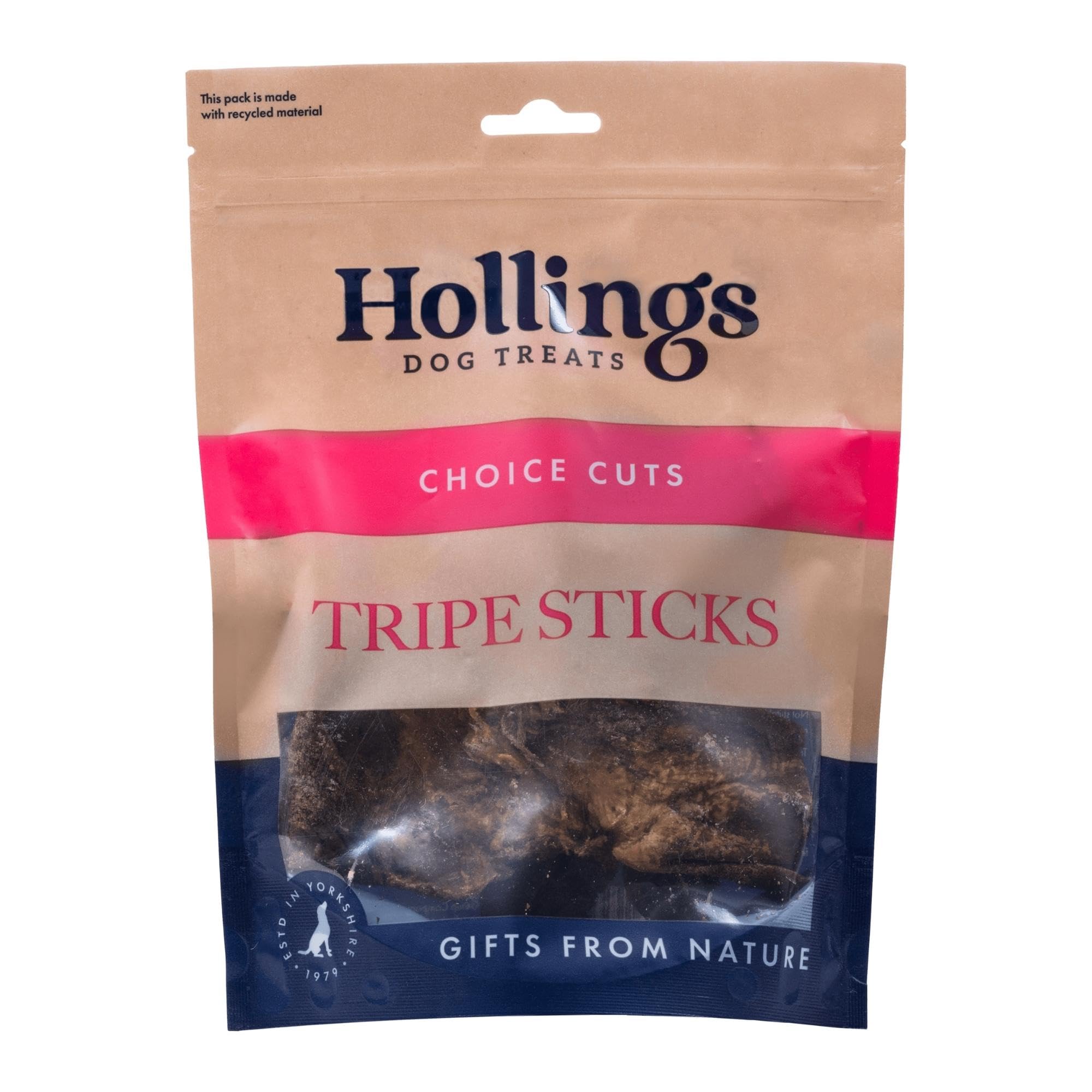 Hollings Tripe Sticks Dog Treats, 100% Natural Air Dried Chews for Adult Dogs, Grain Free & High in Protein (500g)