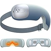Ultra Light Eye Massager with 2 Level Heat, 120 Mins Uses, 3 Air Compression & Massage Modes, Heated Eye Mask with Bluetooth Music for Migraine Relief, Strain and Dry Eyes, Eye Relief for Women Men