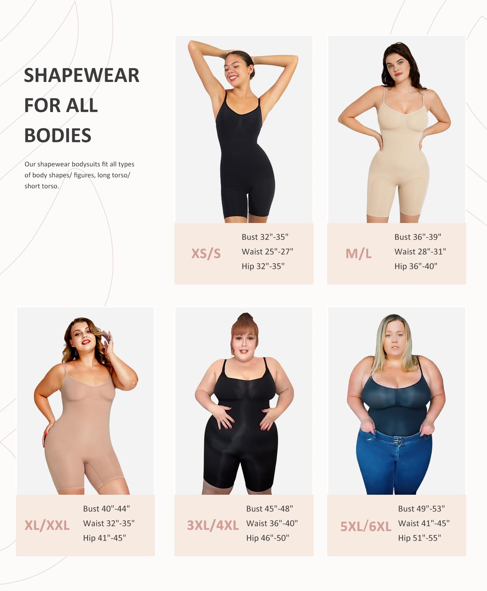 FeelinGirl Shapewear Bodysuit Tummy Control Seamless Sculpting Hip Enhancer Body Shaper for Women