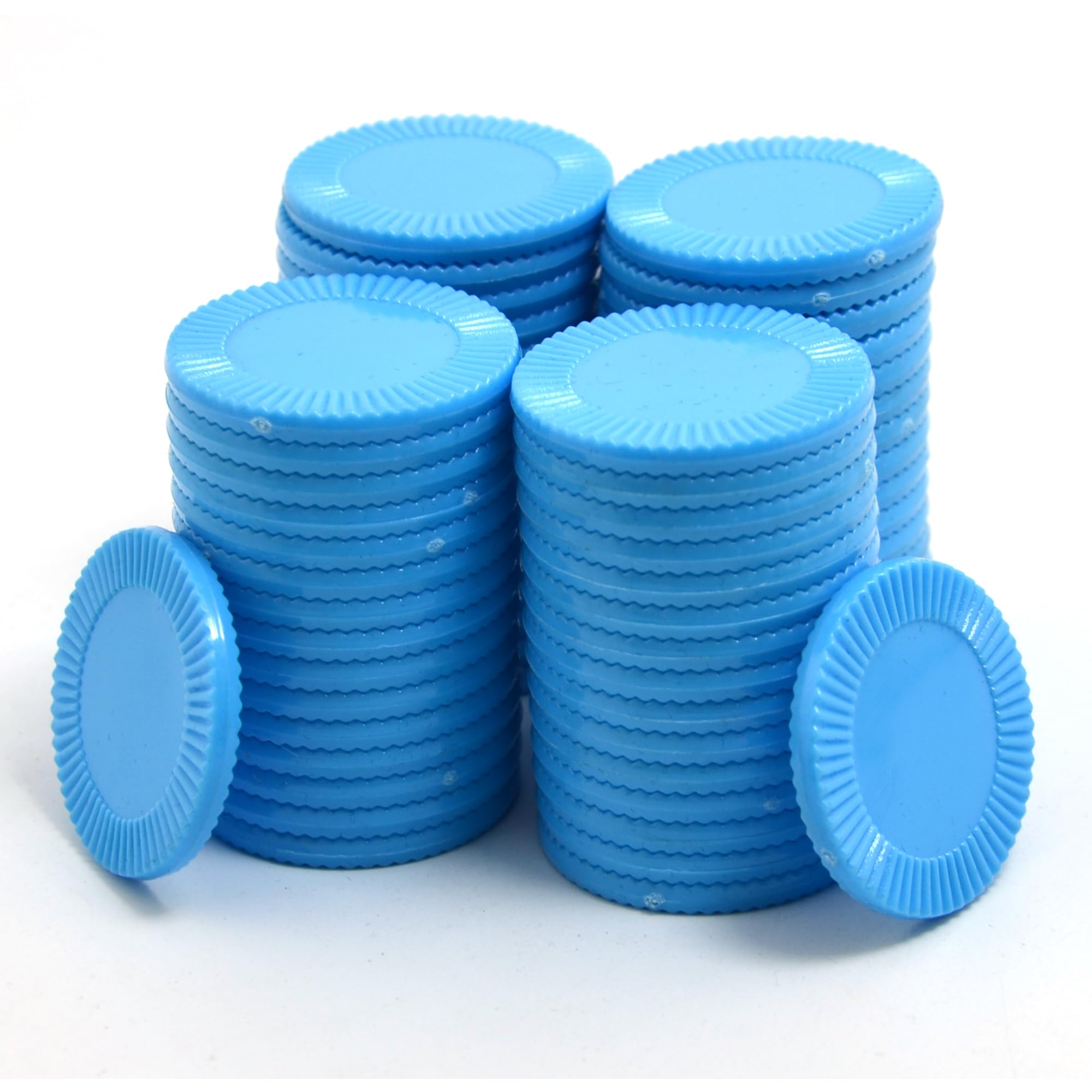 Smartdealspro 32mm Opaque Plastic Learning Counters Mini Poker Chips Games Tokens with Storage Box (Sunflower, 64pcs, Sky Blue)