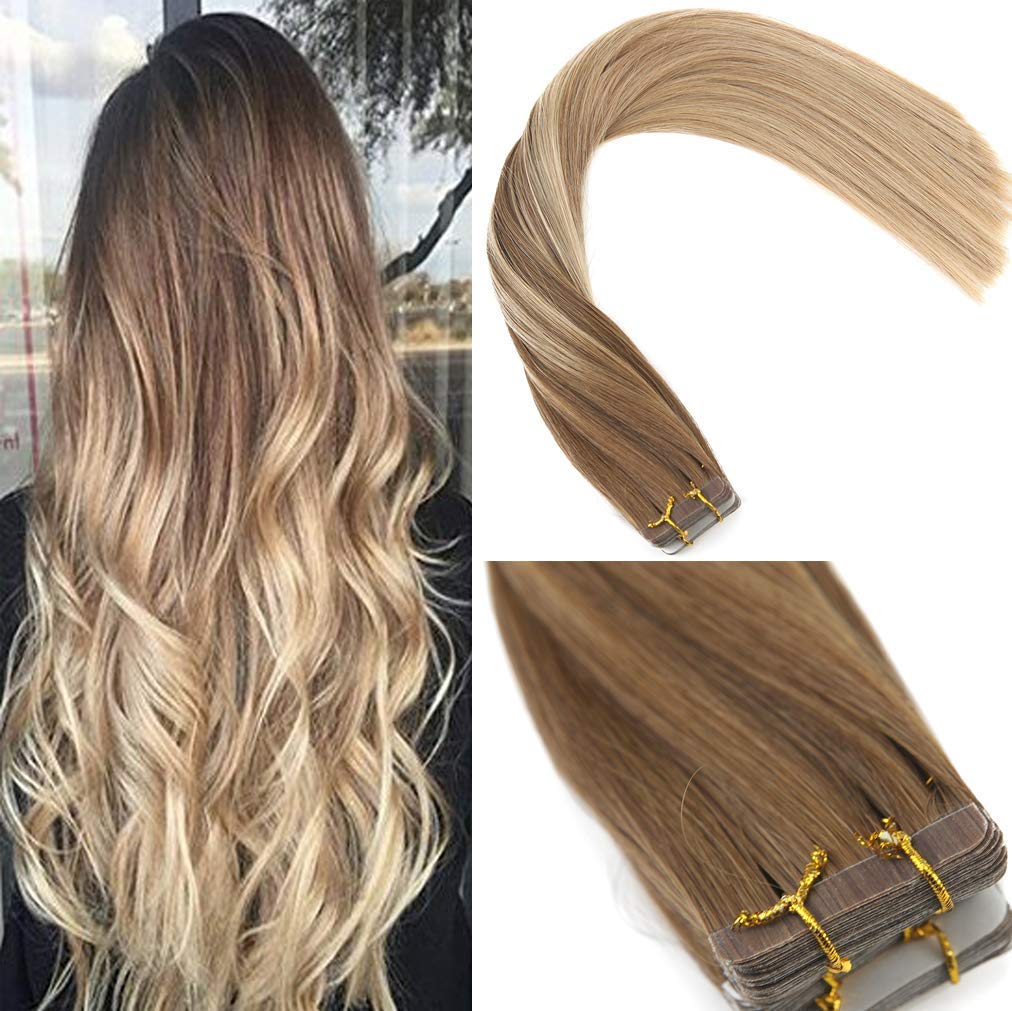Sunny 24inch Balayage Tape Extensions 100 Human Hair Color Medium