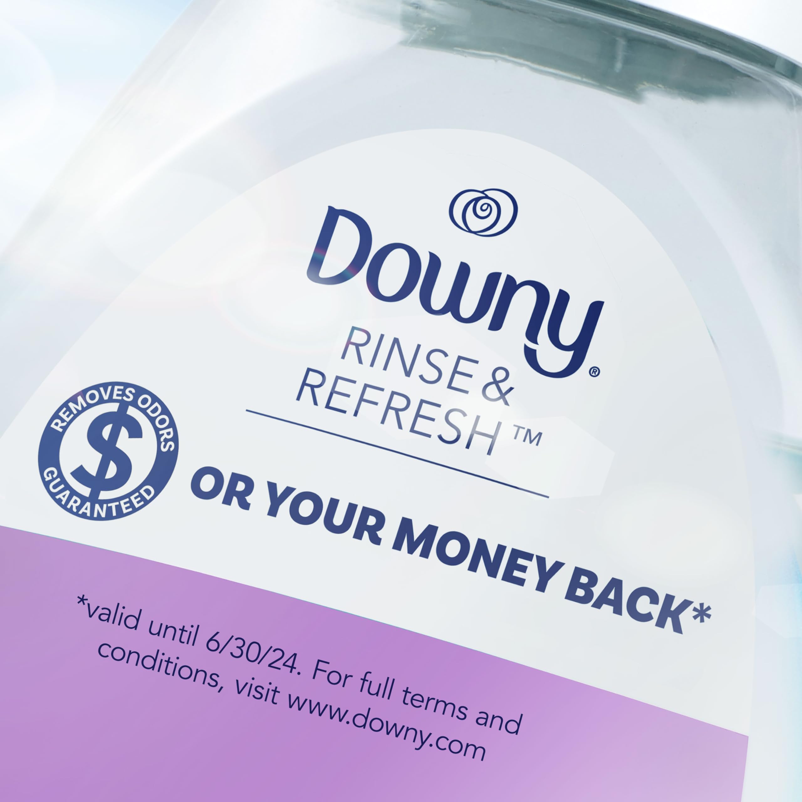 Downy RINSE & REFRESH Laundry Odor Remover and Fabric Softener, Fresh Lavender, 48 fl oz, Safe on ALL Fabrics, Gentle on Skin, HE Compatible