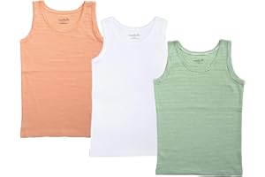 ORGANICKID Boys Organic Cotton Tank Top Sleveless Undershirts Toddler Underwear 3 Pack Tees