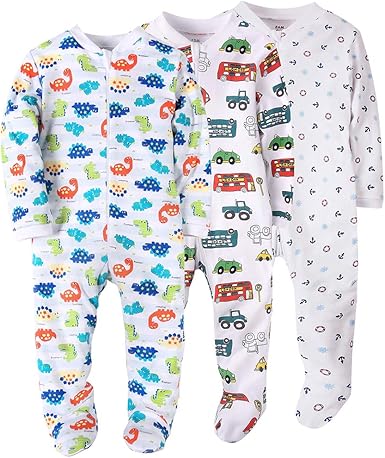 baby boy footed sleepers