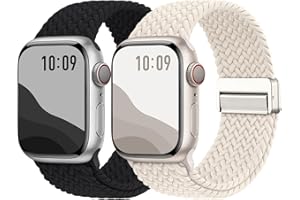 Magnetic Braided Solo Loop Band Compatible with Apple Watch Band 40mm 41mm 38mm 45mm 44mm 42mm 46mm 49mm Women Men, Stretchy 