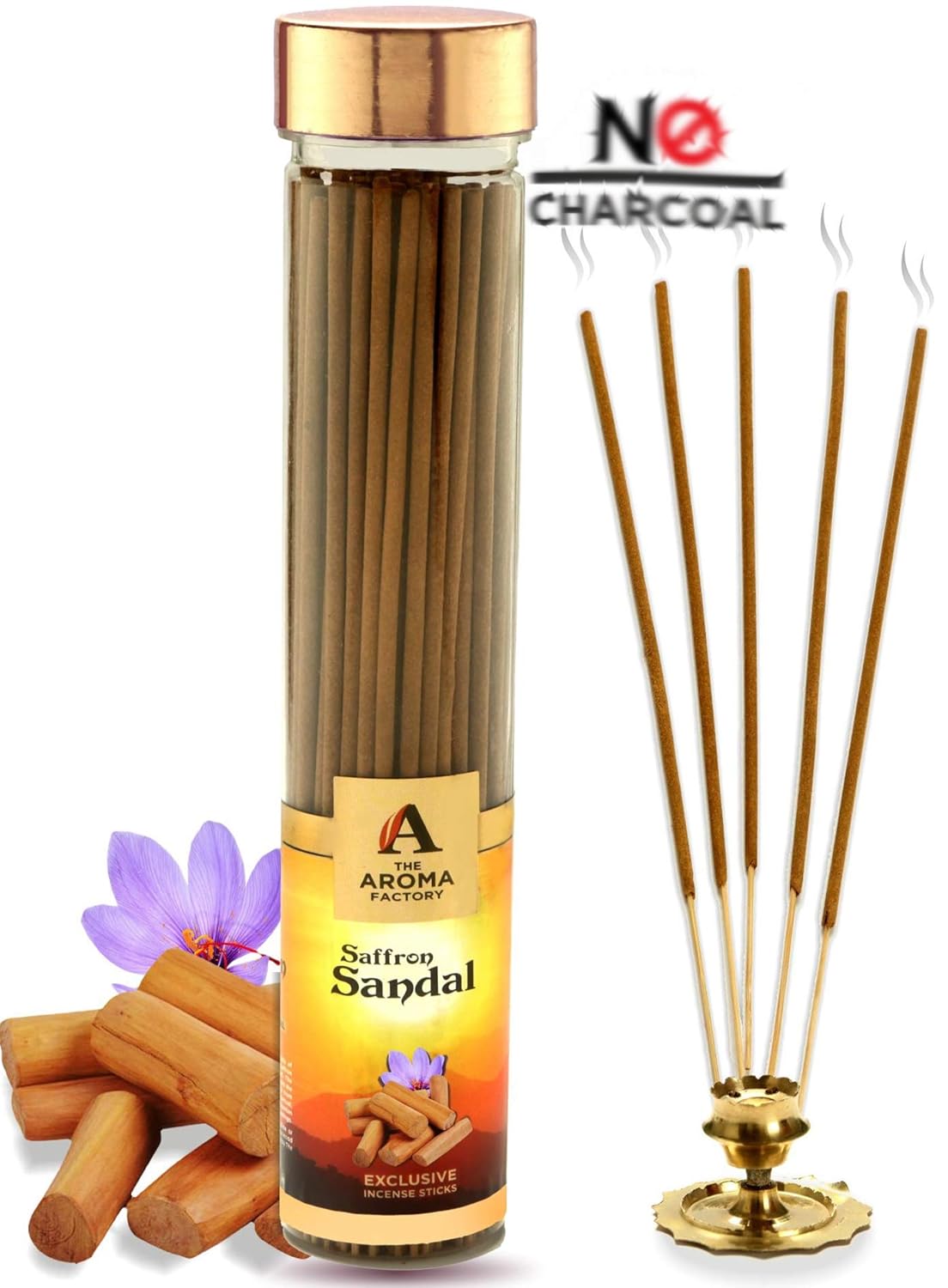 The Aroma Factory Kesar Chandan Saffron Sandal Incense Sticks (Bottle