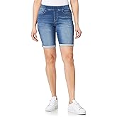 WallFlower Women's Pull On Bermuda Denim Shorts 9" High-Rise Insta Soft Juniors