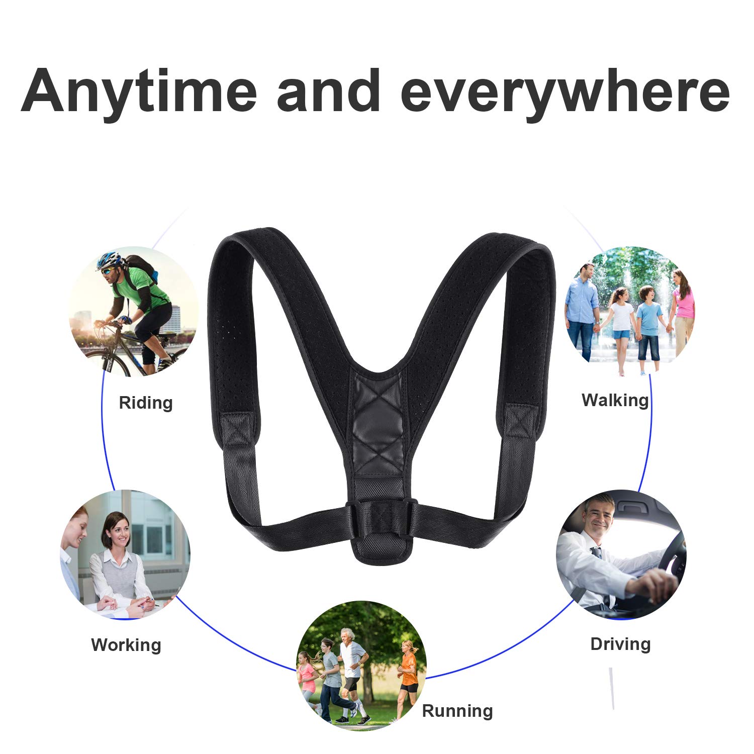 Posture Corrector for Men and Women, Adjustable Upper Back Brace, Back Straightener Clavicle Support, Providing Pain Relief from Neck, Back & Shoulder.