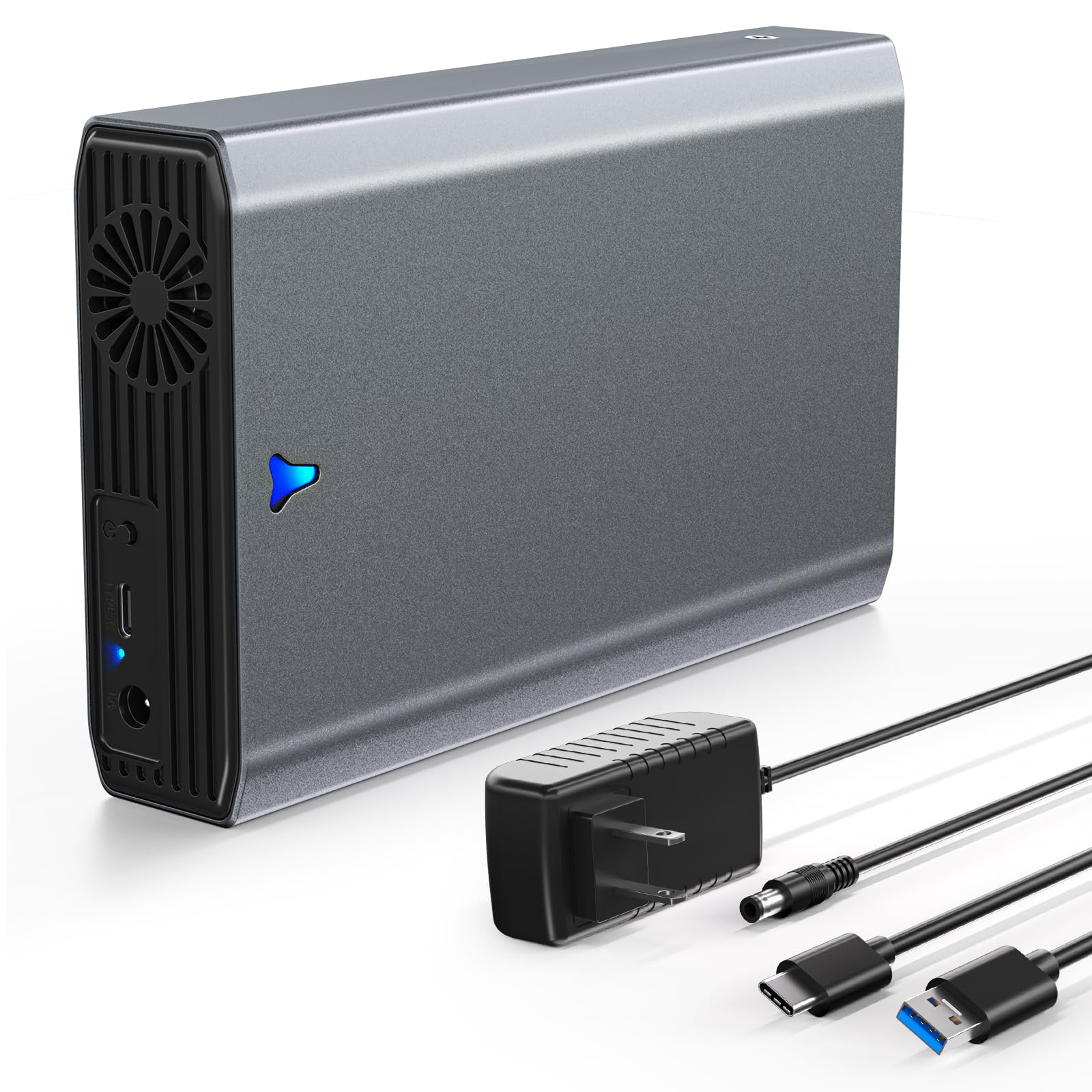 Photo 1 of SAS to USB 3.0 Adapter, SATA Hard Drive Docking Station for 2.5/3.5 Inch SSD HDD,Tool -Free External Enclosure with 12V/2A Power Adapter and Cooling Fan,Support up to 24TB