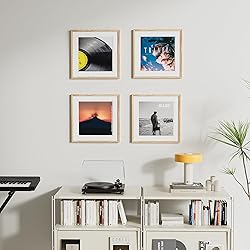 Venusmiles Vinyl Record Frame Natural Oak Wood 16 X