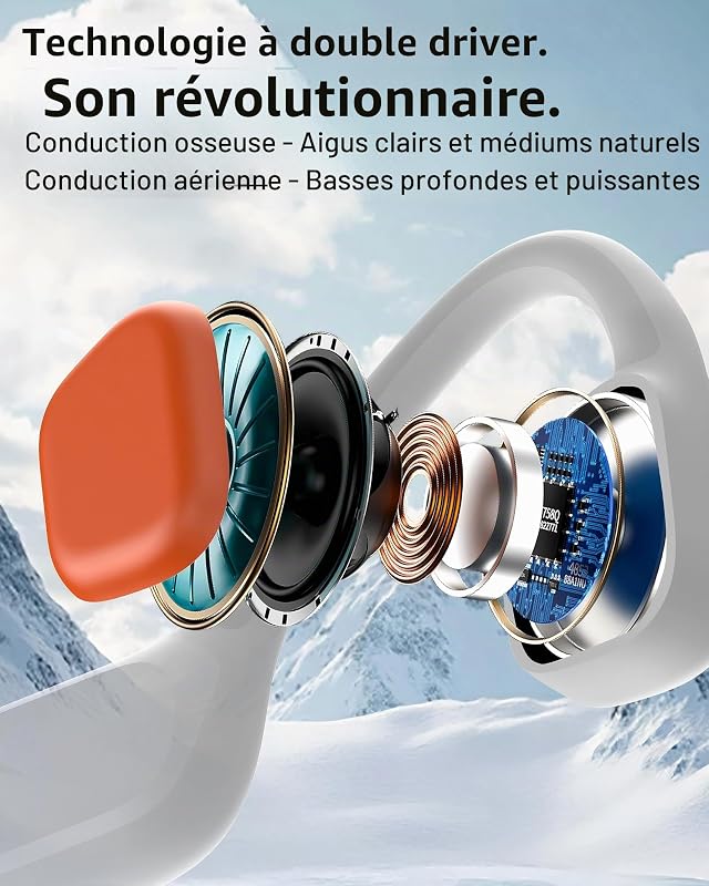 Casque Conduction Osseuse Natation, IPX8, MP3 8 Go, Bluetooth 6.0