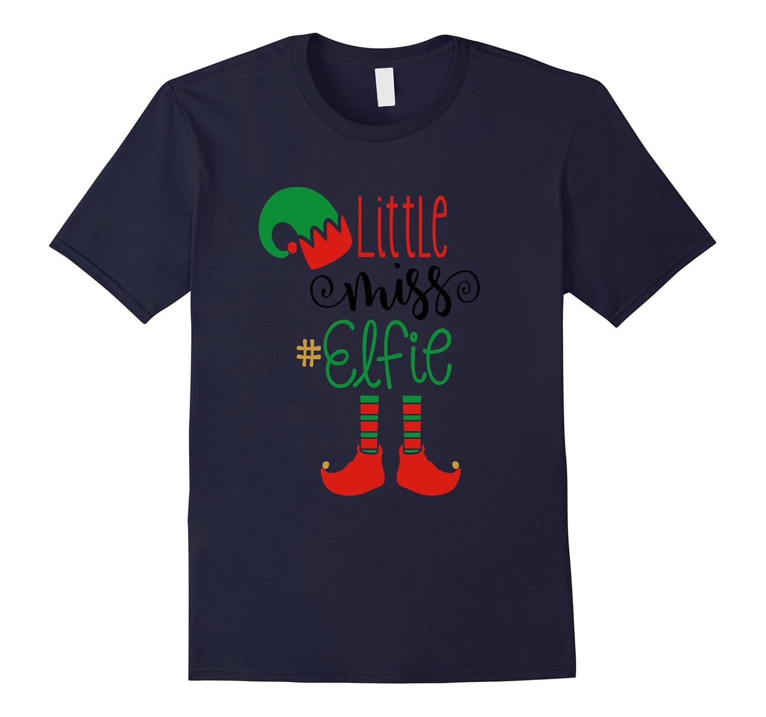 Little Miss Elfie Holiday Shirt Cute Kids Girls Selfie Elf-Rose