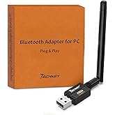 USB Bluetooth 6.0 Adapter for Desktop PC: Plug &amp; Play 600FT Long Range Wireless Dongle with 5dBi Antenna for Laptop Windows 11/10/8.1, Pair BT Headphones/Headset/Speaker/Mouse/Keyboard/Print Servers