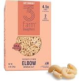 Three Farm Daughters High Fiber Elbow Macaroni Pasta, 12 oz. (1 Pack) | Gut Healthy, Low GI, High Fiber Noodles, More Protein &amp; Lower Net Carb, Made in the USA from 2 Simple Ingredients, Non GMO