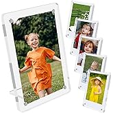 AetJxixee 6 Pack Acrylic Magnetic Picture Frames 3x5, Refrigerator and Desktop Photo Frames Combine, Vertical and Horizontal Clear Display for Desk/Fridge for Home/Party/Wedding