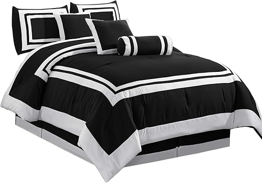 Amazon Com Chezmoi Collection 7 Pieces Caprice Black White Square