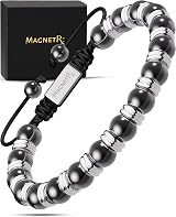MagnetRX Magnetic Hematite Bracelet MAX Strength 8mm Beads Silver Titan