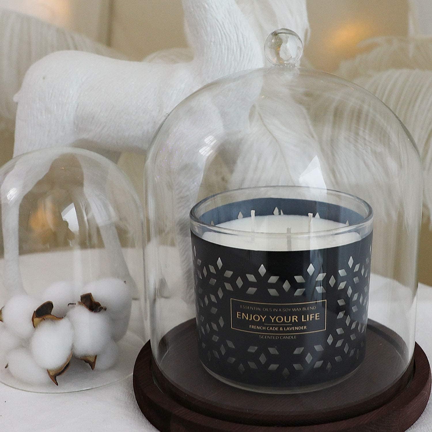 Scented Candles, Large Jar Candles for Home Scented, Strong Lavender Candles Gift for Women Stress Relief, 14.6 Oz Smokeless Aromatherapy Candle for Home, 100% Natural Soy Candle,125 Hours: Home Improvement