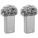 JCMOYUTY for NEEWER CM28 Windscreen Wireless Lavalier Microphone Deadcat Furry Cover, 2-Pack Grey Wind Screen Accessory