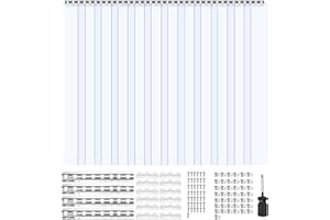 VEVOR Clear PVC Strip Curtain, 96 in Height x 84 in Width x 0.08 in Thickness, 14 PCS Walk in Freezer Cooler Curtain Strips, 
